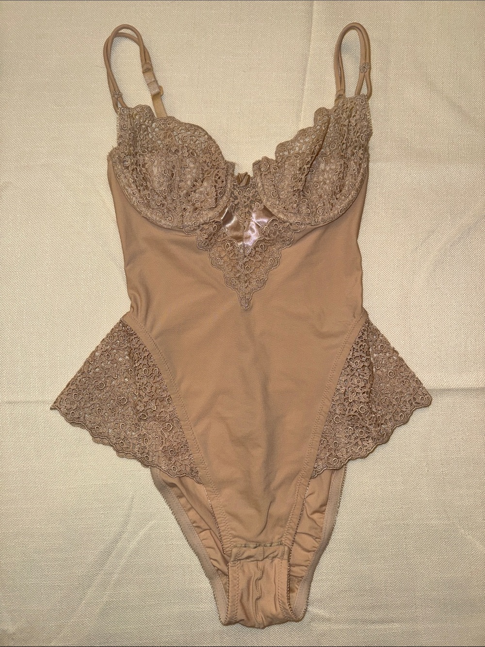 La Perla Lace Trim Bodysuit - Nude